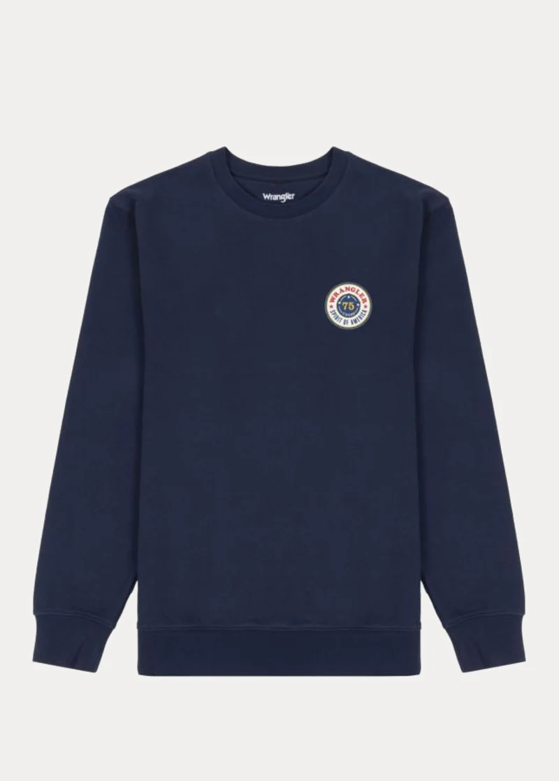 Wrangler Logo Crew Sweat Navy