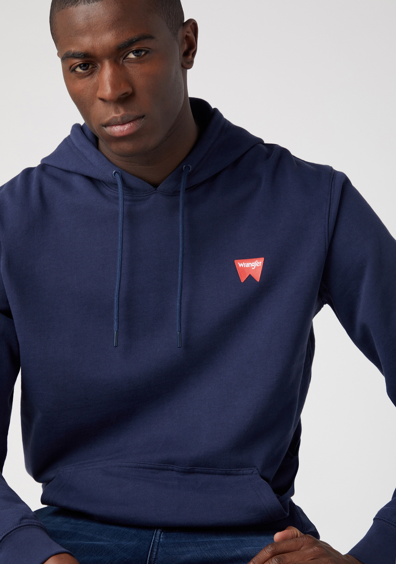 Wrangler Sign Off Hoodie Real Navy - W651I3XW4