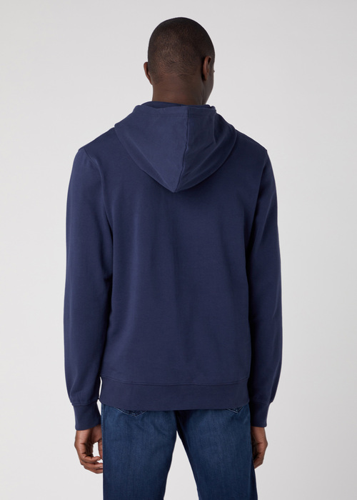 Wrangler Sign Off Hoodie Real Navy - W651I3XW4