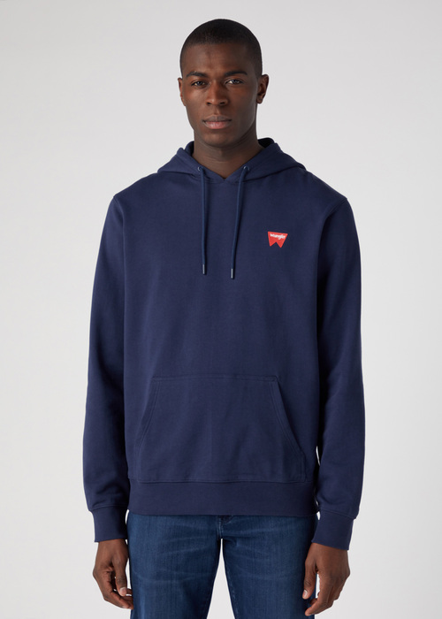 Wrangler Sign Off Hoodie Real Navy - W651I3XW4