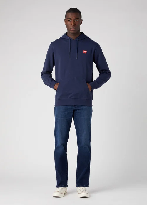 Wrangler Sign Off Hoodie Real Navy