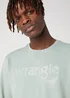 Wrangler Logo Crew Sweat Green Milieu