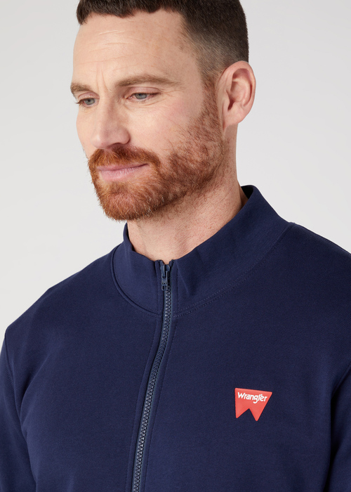 Wrangler Funnel Neck Zip Sws Real Navy - W663I3XW4