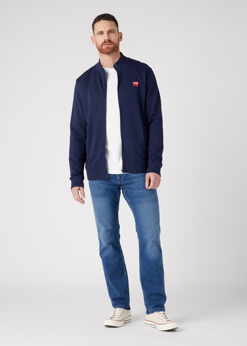 Wrangler Funnel Neck Zip Sws Real Navy - W663I3XW4