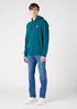 Wrangler Sign Off Hoodie Deep Teal Green - W651I3G03