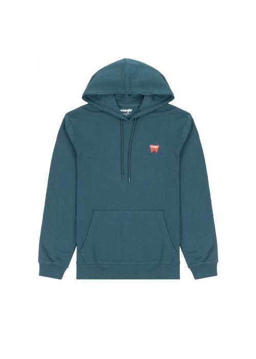 Wrangler Sign Off Hoodie Deep Teal Green - W651I3G03