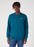 Wrangler Logo Crew Sweat Deep Teal Green - W6MSIQG03