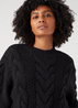 Wrangler Crew Neck Cable Knitt Black - W8N2RA100