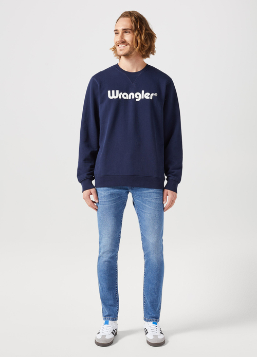 Wrangler Logo Crew Sweat Navy - 112350539