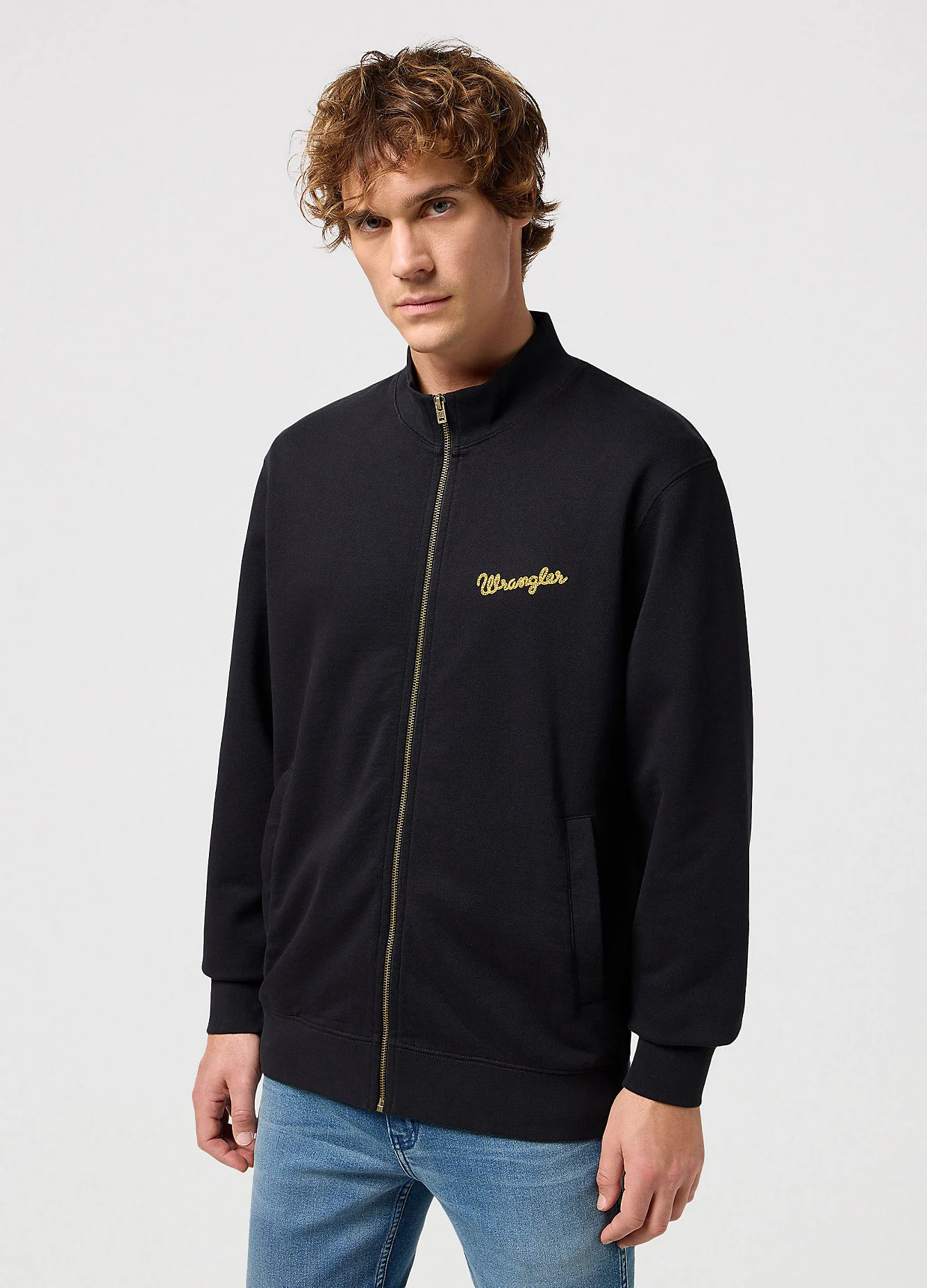 Wrangler Funnel Neck Zip Black