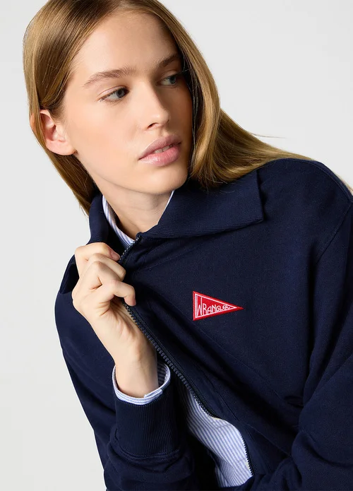 Wrangler Zip Front Sweatshirt Navy