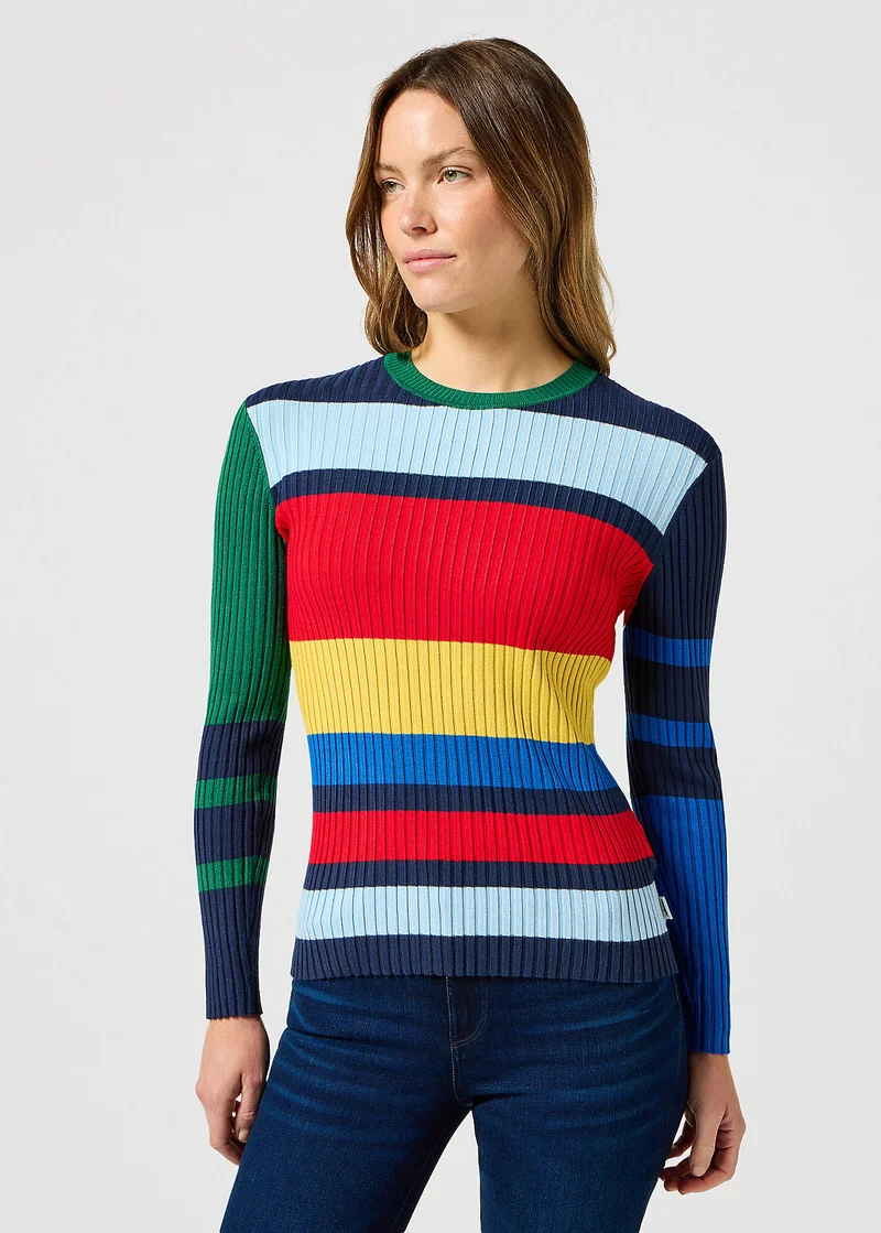 Wrangler Slim Rib Sweater Navy