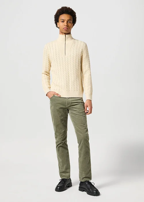 Wrangler Half Zip Knit Ecru