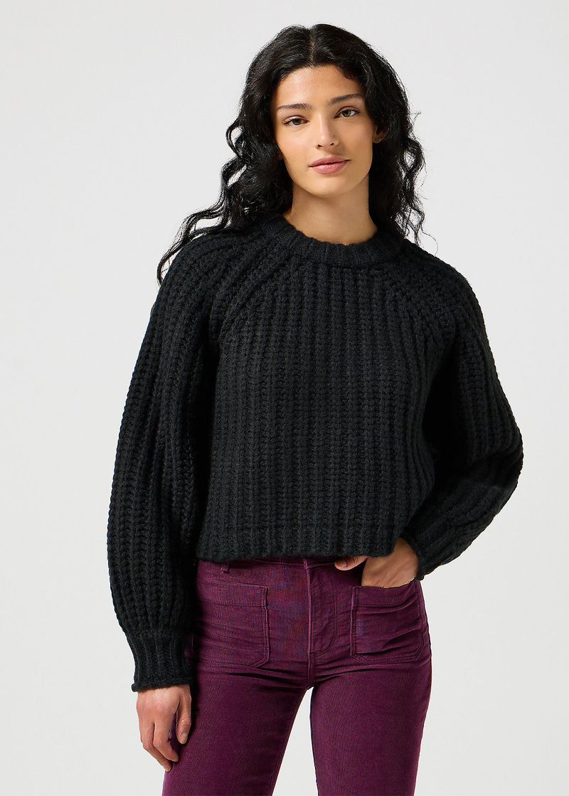 Wrangler Puff Sleeve Sweater Black - 112356480