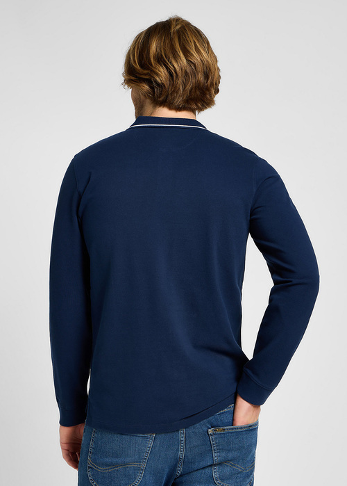 Lee Long Sleeve Pique Polo Mood Indigo - 112355666