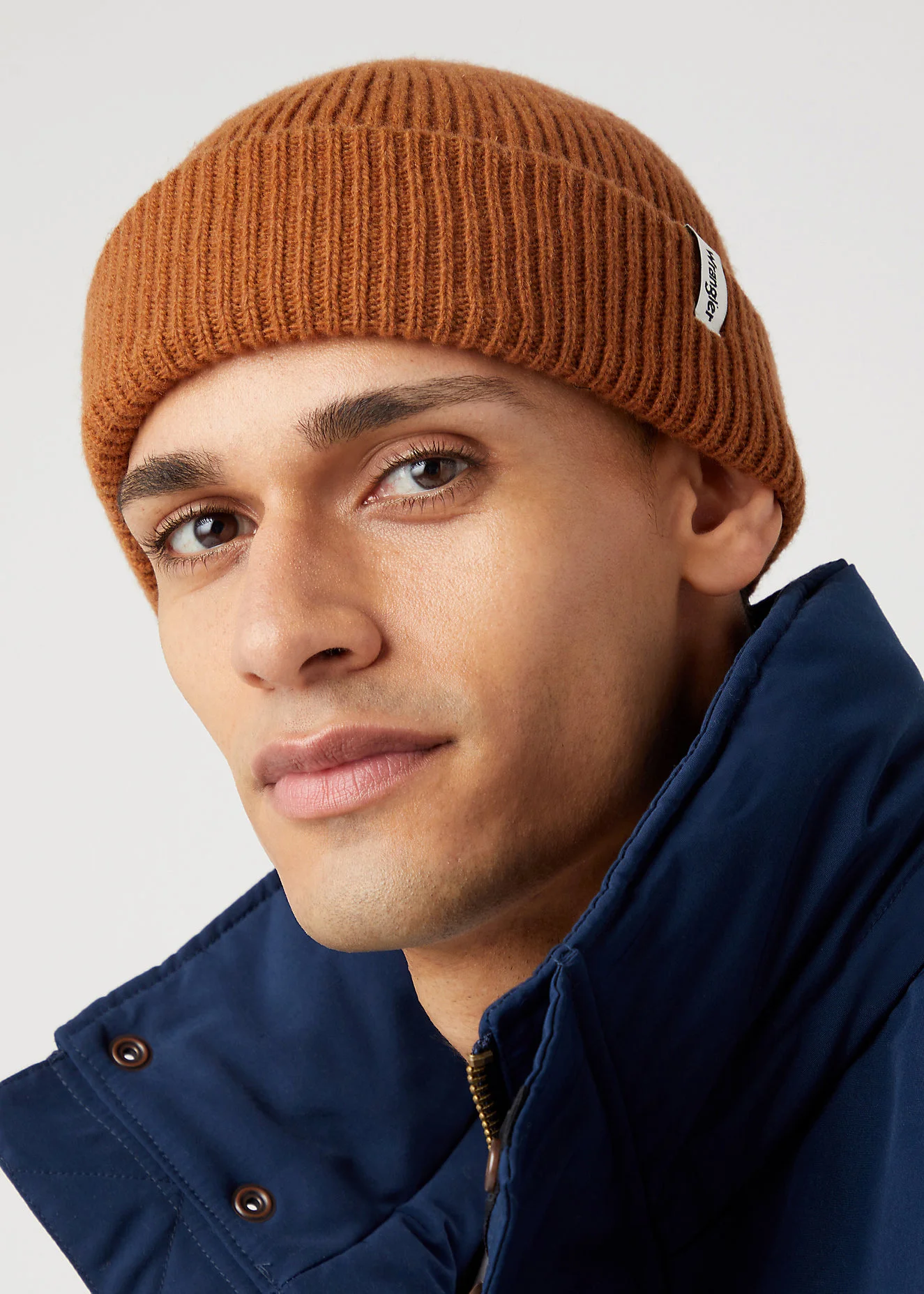 Wrangler Sign Off Beanie Leather Brown