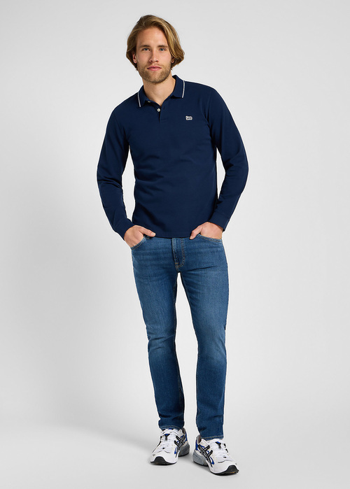 Lee Long Sleeve Pique Polo Mood Indigo - 112355666