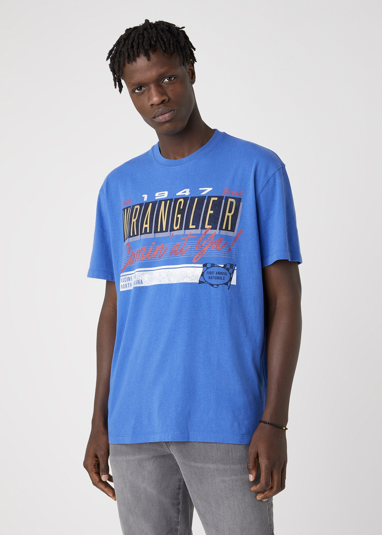 Wrangler Short Sleeve Car Tee Wrangler Blue - W7APGFX05