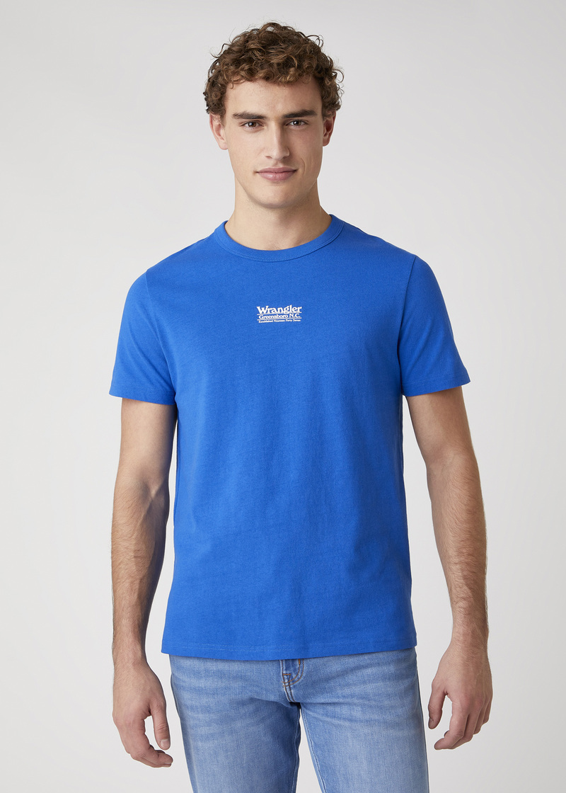 Wrangler Short Sleeve Seas Logo Tee Wrangler Blue - W7AKGFX05