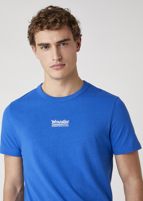 Wrangler Short Sleeve Seas Logo Tee Wrangler Blue - W7AKGFX05