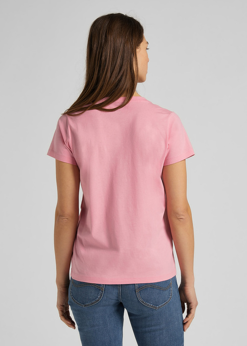 Lee V Neck Palm Tree Tee Pink - L40MEHNL