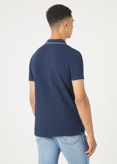 Wrangler Pique Polo T Shirt Navy - W7BHK4114