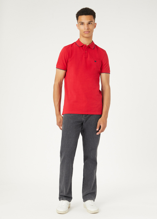 Wrangler Polo T Shirt Red - W7BHK4X47