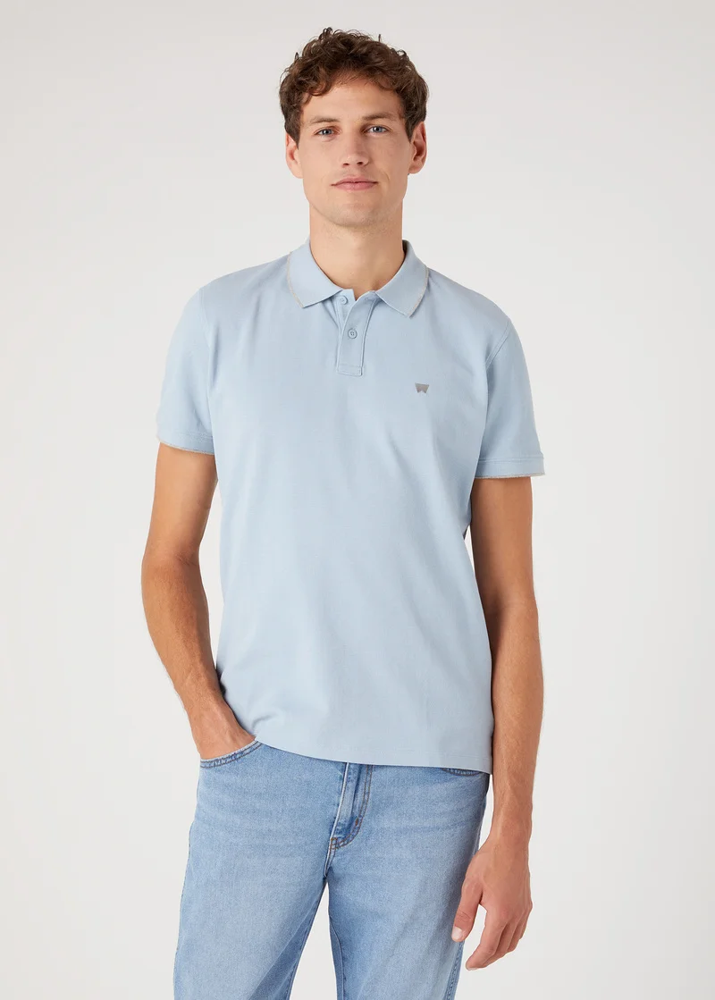 Wrangler Polo Shirt Blue Fog