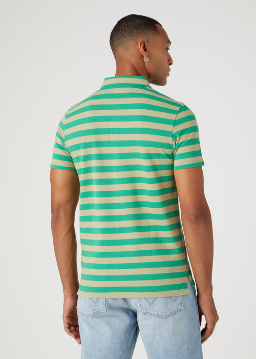 Wrangler Stripe Polo Tea Leaf - W7CGKFG15