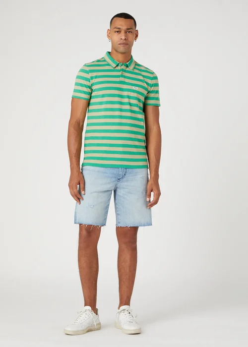Wrangler Stripe Polo Tea Leaf