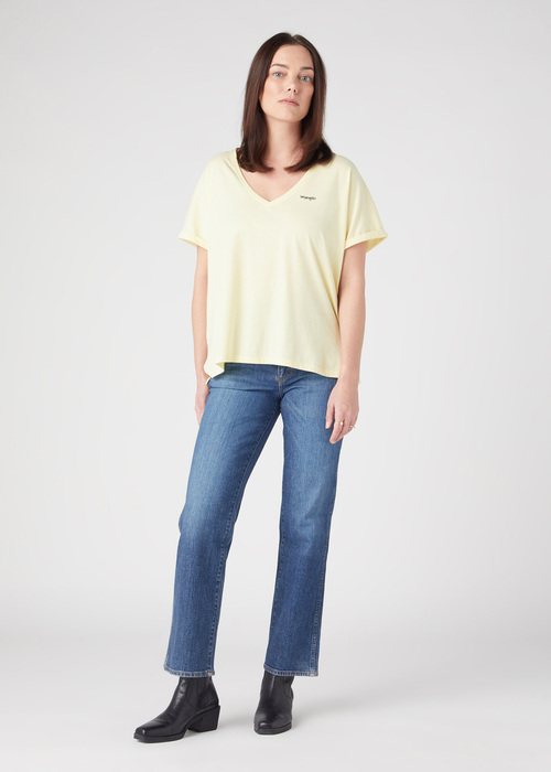 Wrangler Drapey V Neck Tee French Vanil - W7XKEVX6Z