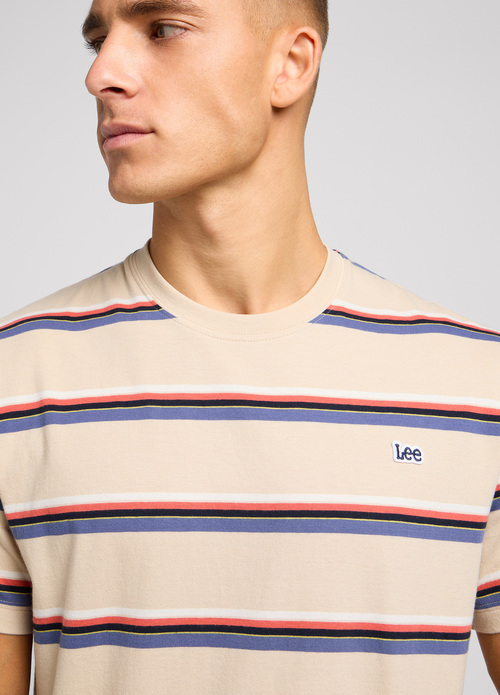 Lee Relaxed Stripe Tee Greige - 112350089