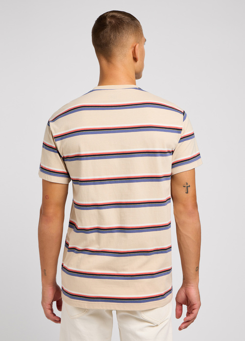 Lee Relaxed Stripe Tee Greige - 112350089