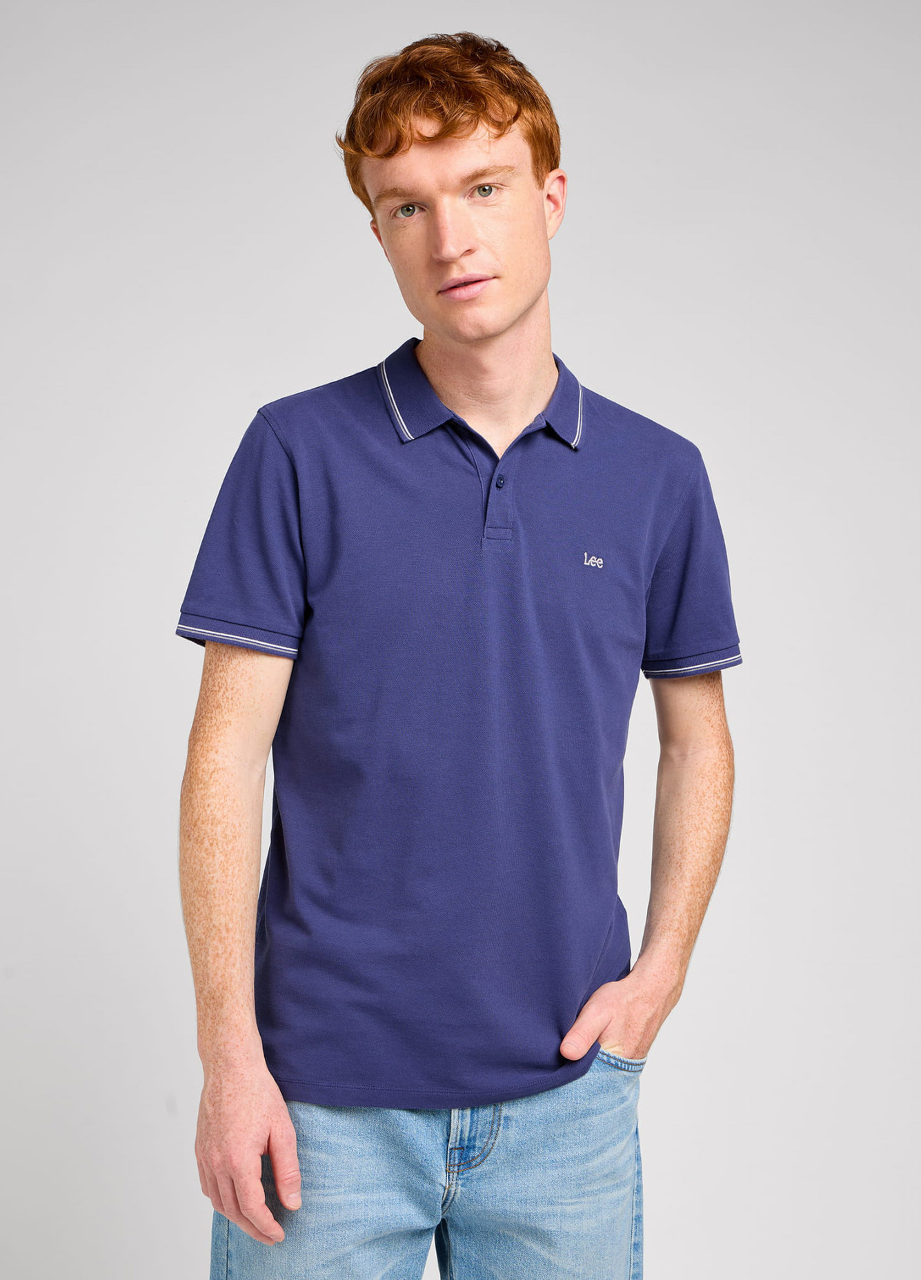 Lee Pique Polo Medieval Blue - 112349969