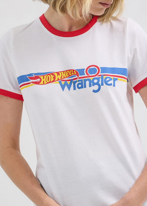 Wrangler X Hot Wheels Logo Ringer Tee White - 112357911