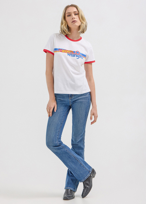 Wrangler X Hot Wheels Logo Ringer Tee White - 112357911