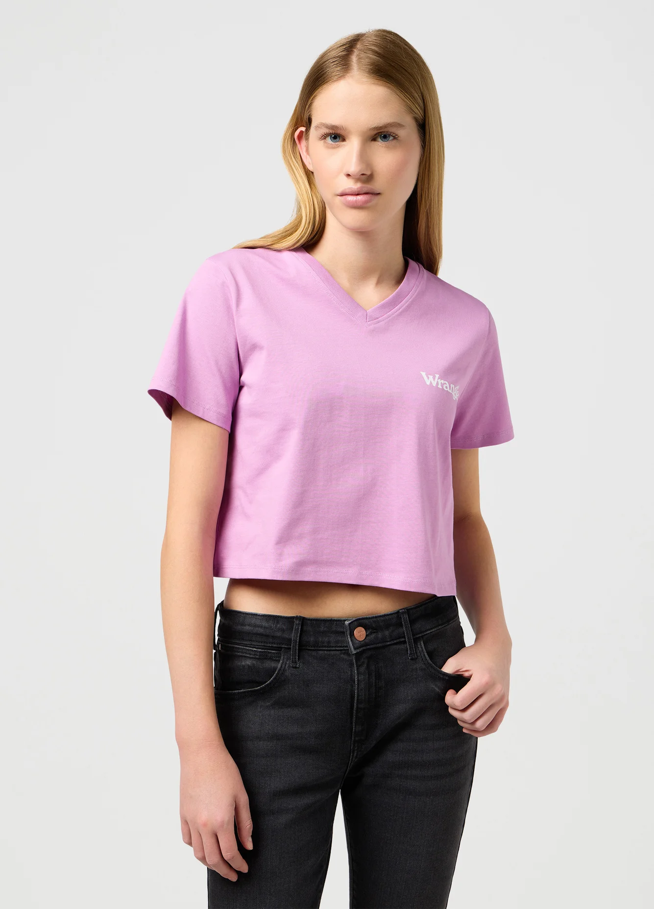 Wrangler V Neck Tee Smokey Grape