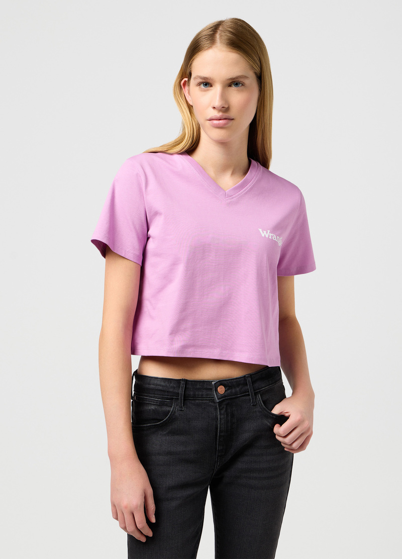 Wrangler V Neck Tee Smokey Grape - 112350640