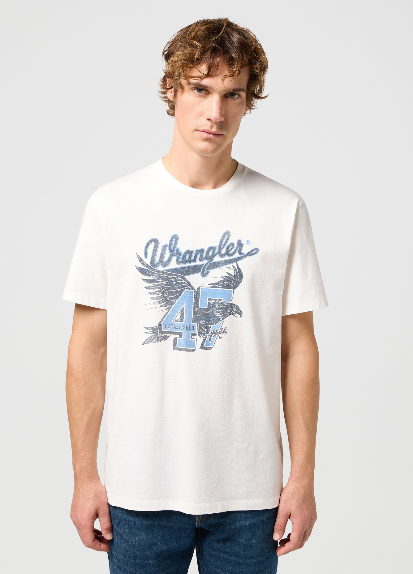 Wrangler Americana Tee Born In Usa Worn White - 112350723