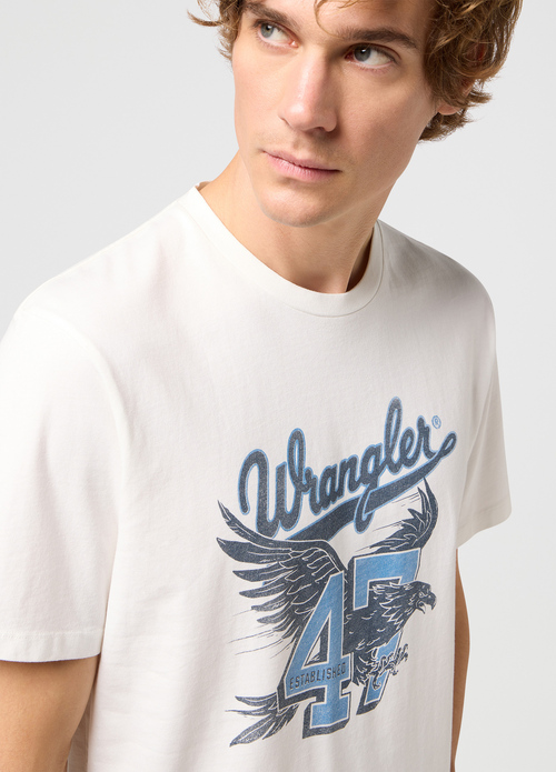 Wrangler Americana Tee Born In Usa Worn White - 112350723