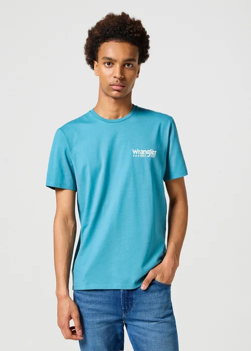 Wrangler Logo Tee Storm Blue - 112355052