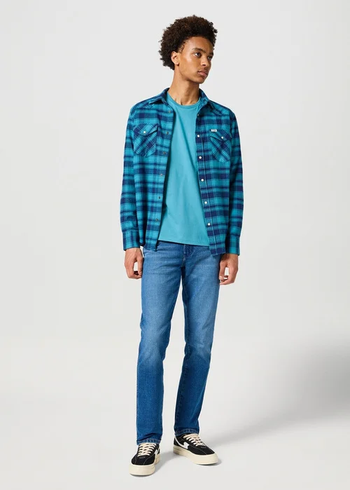 Wrangler Logo Tee Storm Blue