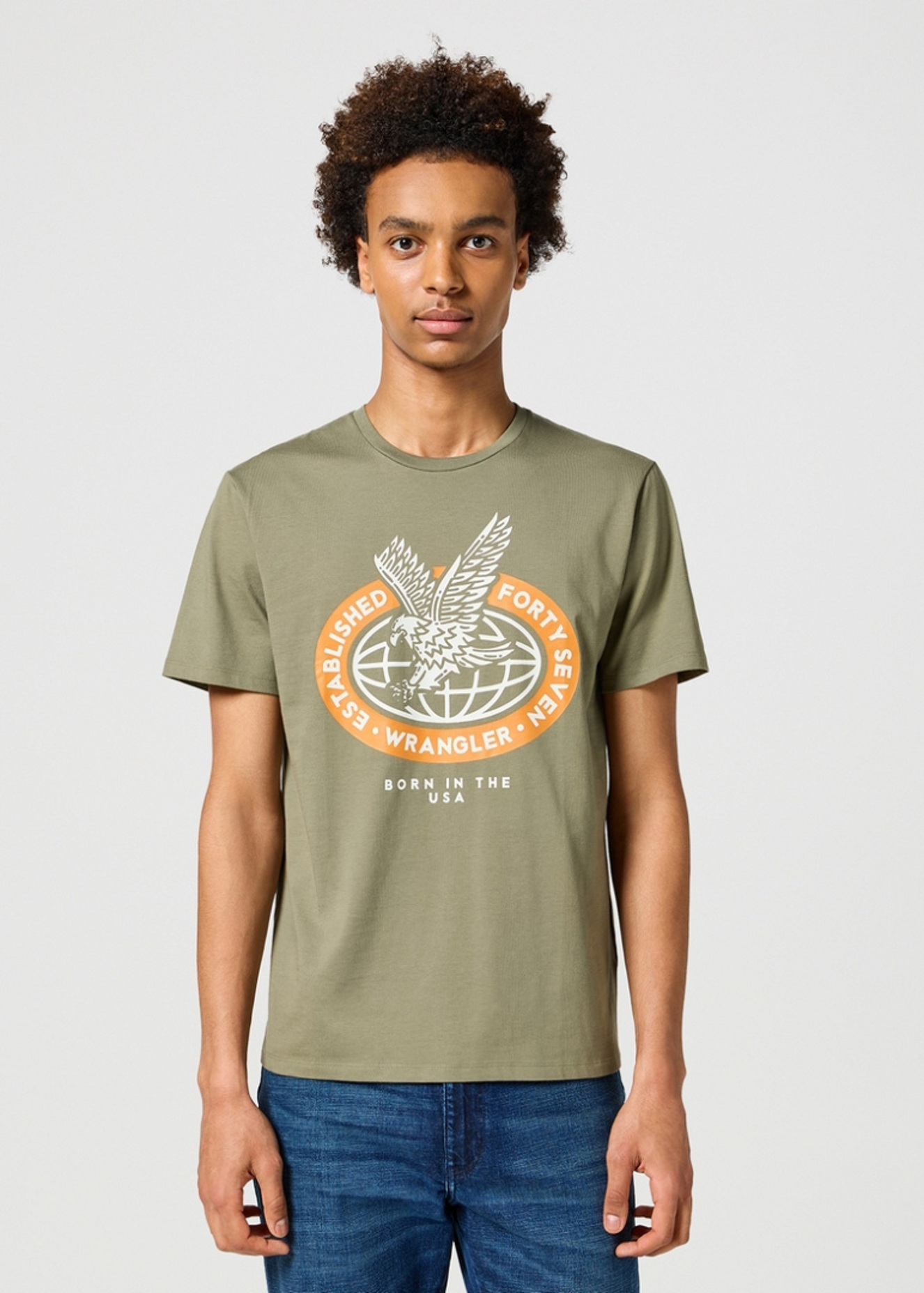 Wrangler Americana Tee Dusty Olive - 112355035