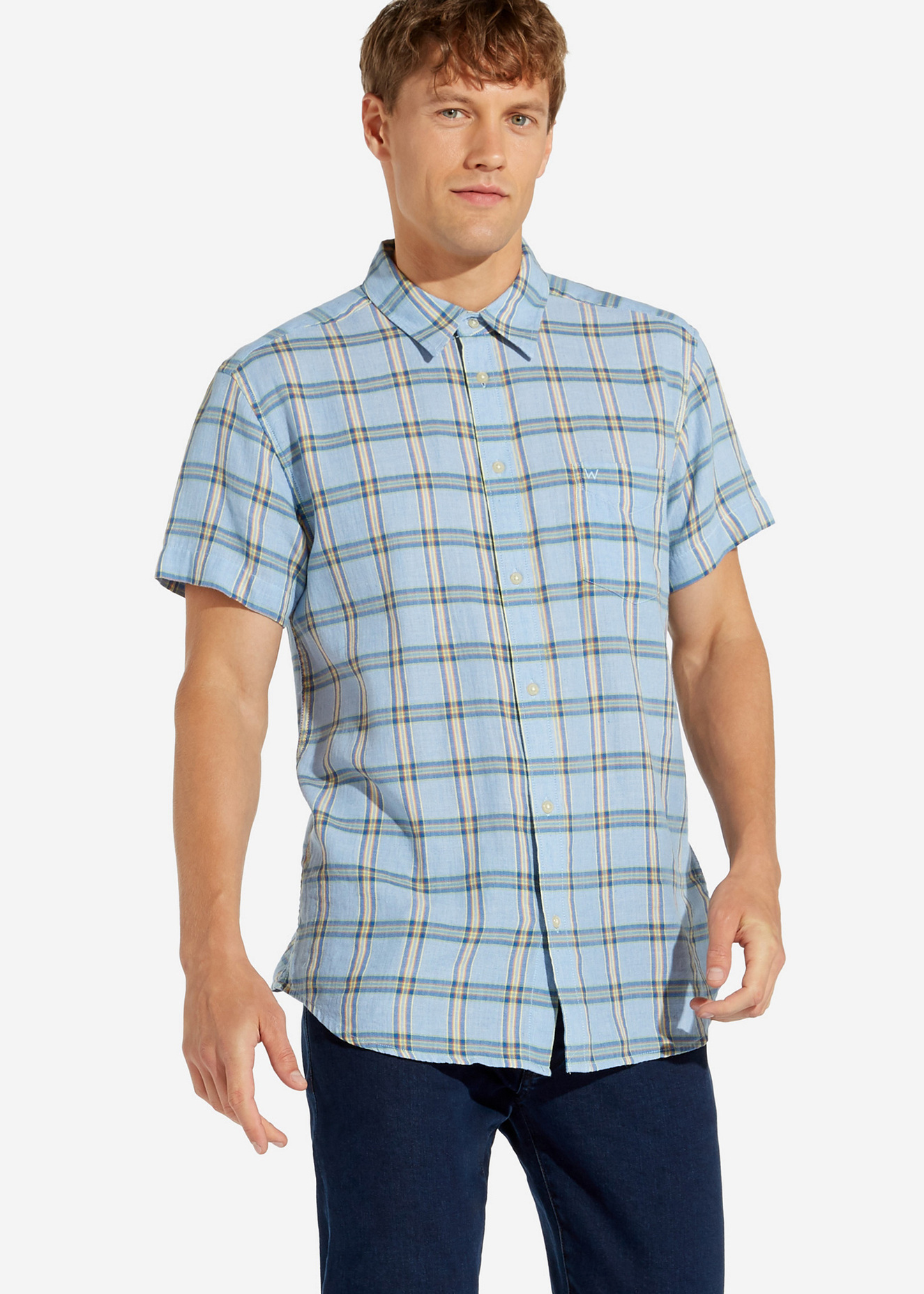 Wrangler Ss 1pkt Shirt Cerulean - W58606EVT