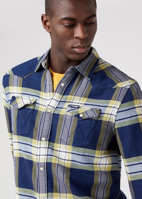 Wrangler Western Shirt Stone Green Check