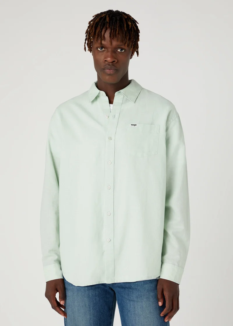 Wrangler Long Sleeve One Pocket Shirt Surf Spray