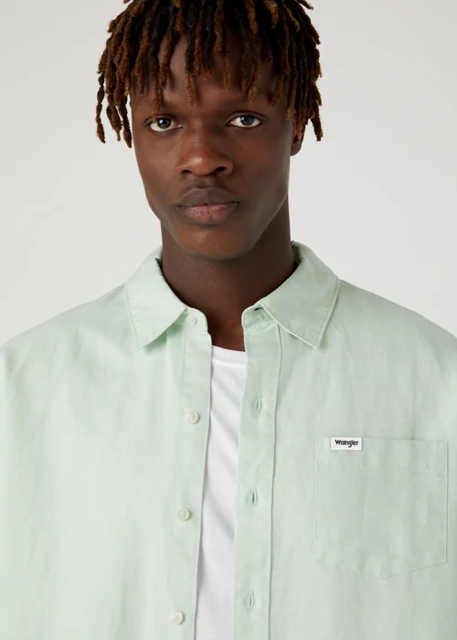 Wrangler Long Sleeve One Pocket Shirt Surf Spray