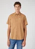Wrangler Short Sleeve 1 Pocket Shirt Tobacco Brown
