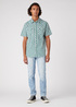 Wrangler Short Sleeve Western Shirt Bayberry Green - W5H84MG26