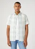 Wrangler Short Sleeve 1 Pocket Shirt Captains Blue Check
